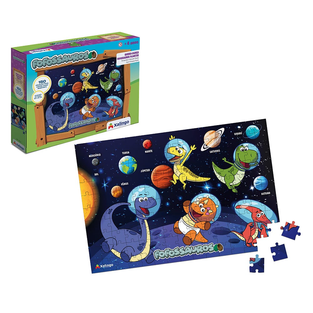 Quebra-Cabeça Cartão Fofossauros Planetas 150 peças Xalingo - xalingo